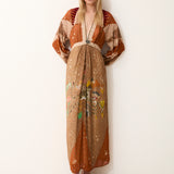 ESOTICO | Vestido Largo con bordado manual y estampado digital