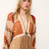 ESOTICO | Vestido Largo con bordado manual y estampado digital