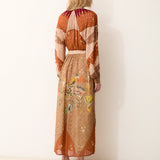 ESOTICO | Vestido Largo con bordado manual y estampado digital