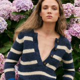 NAUTICAL | Navy & Cream Striped Wool Sweater