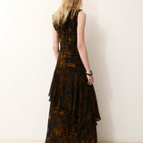 SAGEBRUSH | Black Printed Dress in Italian Fabric