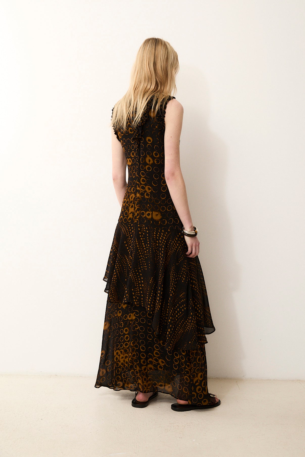SAGEBRUSH | Black Printed Dress in Italian Fabric