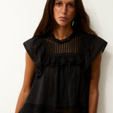 ISABELLA | Black Cotton Blouse