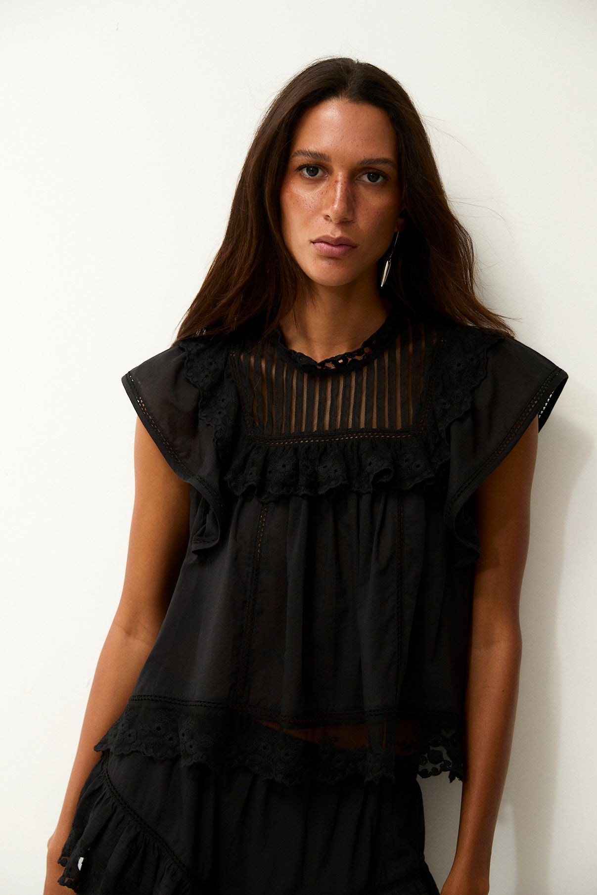 ISABELLA | Black Cotton Blouse