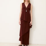 GINEVRA | Natural Silk Skirt with Fluid Drape