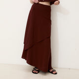 GINEVRA | Natural Silk Skirt with Fluid Drape