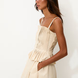 ODETTE | Pleated Cotton Midi Dress