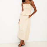 ODETTE | Pleated Cotton Midi Dress