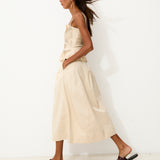 ODETTE | Pleated Cotton Midi Dress
