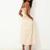 ODETTE | Pleated Cotton Midi Dress