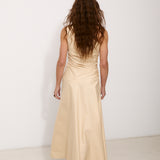 CELIA | One-Shoulder Ecru Cotton Midi Dress