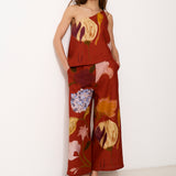 JUNA | 100% Linen Top with Artisanal Fabric