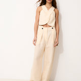 INDIANA | Ecru 100% Linen Top