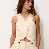 INDIANA | Ecru 100% Linen Top