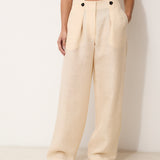 ROMINA | Top de color crudo de lino 100%