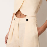 INDIANA | Ecru 100% Linen Top