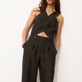 INDIANA | Black 100% Linen Top