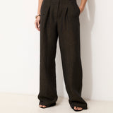 ROMINA | Top de color negro de lino 100%