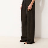 ROMINA | Top de color negro de lino 100%