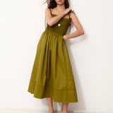 CELIN | Cotton Green Midi Dress