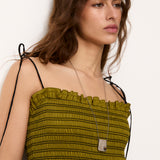 CELIN | Cotton Green Midi Dress