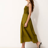 CELIN | Cotton Green Midi Dress