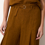 CAVERNI | 100% Linen camel Top