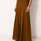 CAVERNI | 100% linen camel trousers