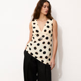GINEVRA | Ecru Ink Spot Print Top