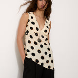 GINEVRA | Ecru Ink Spot Print Top