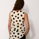 GINEVRA | Ecru Ink Spot Print Top