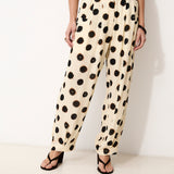 ESHANA | Ecru Ink Spot Print Trousers