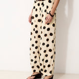 ESHANA | Ecru Ink Spot Print Trousers