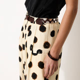 ESHANA | Ecru Ink Spot Print Trousers