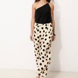 ESHANA | Ecru Ink Spot Print Trousers
