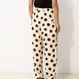 ESHANA | Ecru Ink Spot Print Trousers