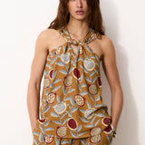 SAGEBRUSH | Mustard Viscose Halter Top