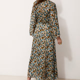 SEARLINES | Vestido Largo de Seda Estampada con Volantes
