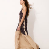 HELEN | Vestido midi bordado a mano en algodón con lazo removible