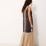 HELEN | Vestido midi bordado a mano en algodón con lazo removible