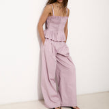 ODETTE | Pleated Cotton Top in Lavender