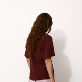 MICHAELA | Natural Silk Brown Draped Top