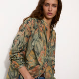 LINETTE | 100% Linen Blouse in Italian Botanical Fabric