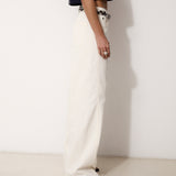 GALATEA | White Denim Trousers in 100% Cotton