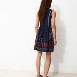 TIRSA | Navy 100% Cotton Short Dress