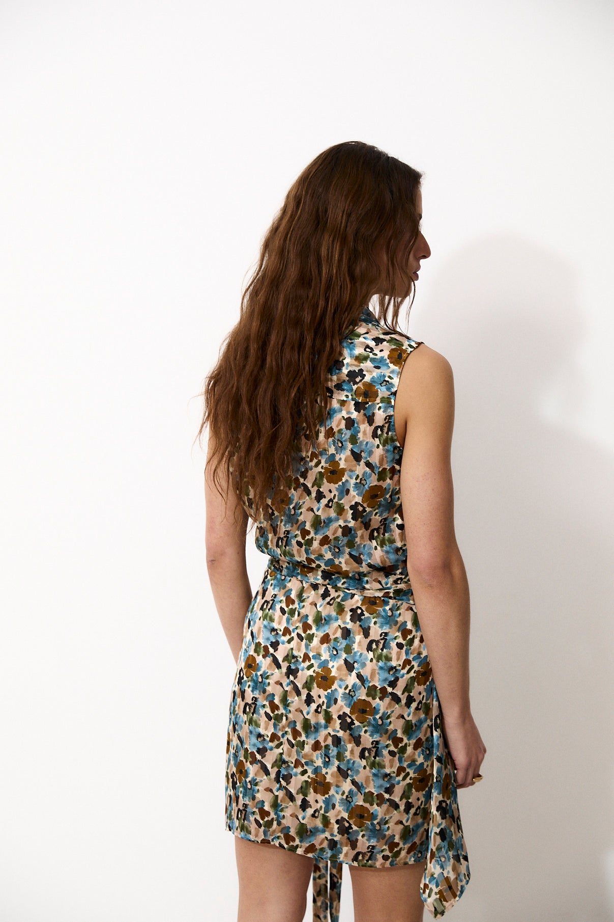 SEARLINES | Printed Silk Wrap Short Dress