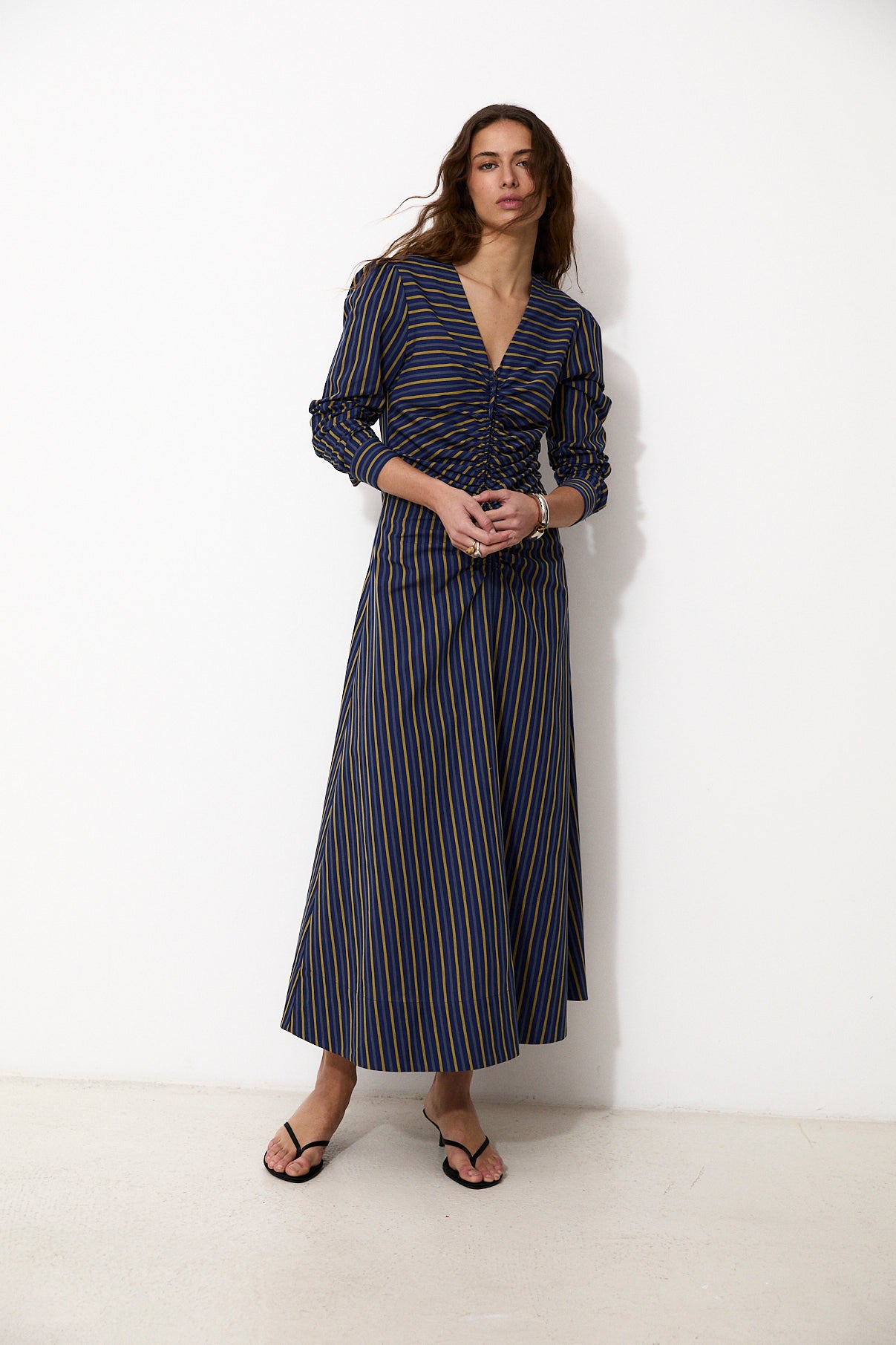 striped dress black and blue DARIA
