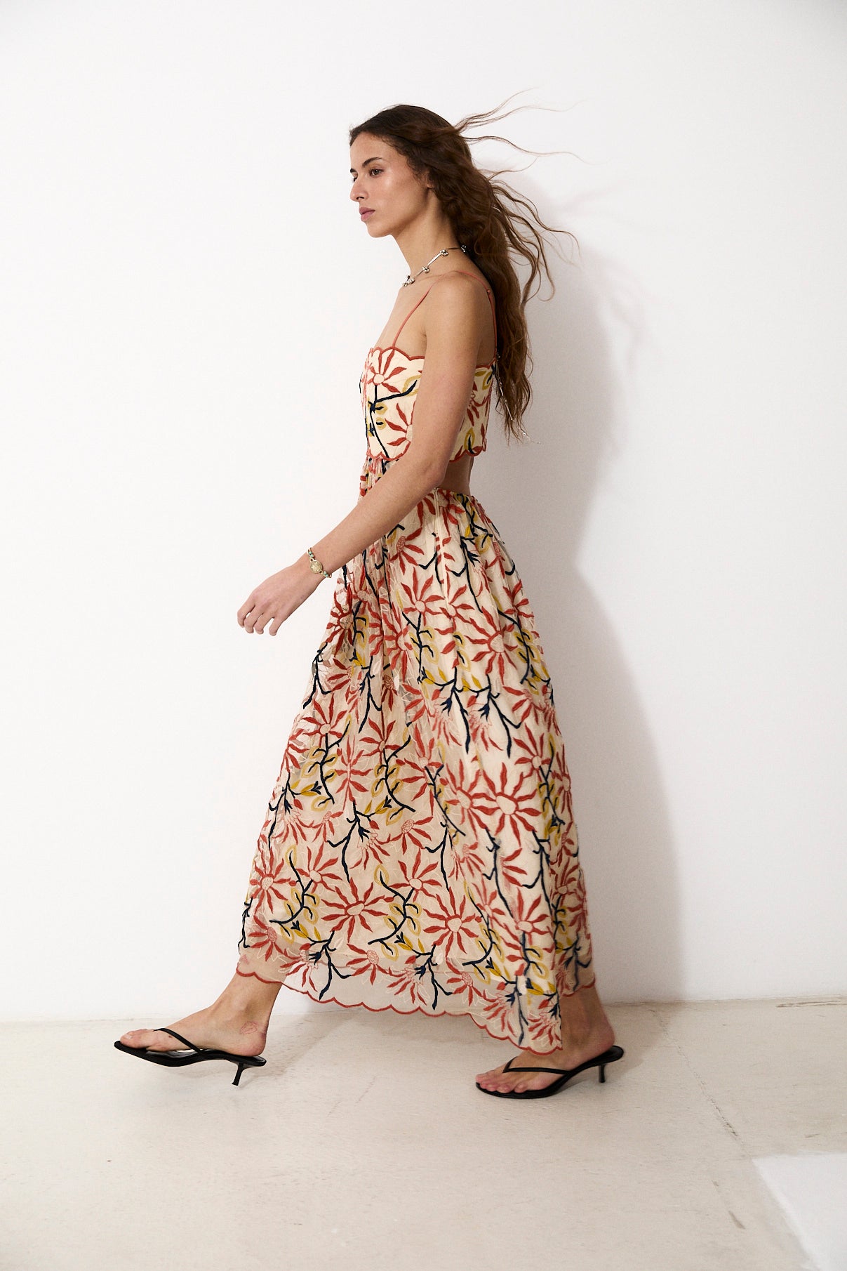 EMMA | Midi Dress with Artisanal Embroidery