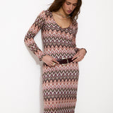 MENTOLO | Burgundy Italian Fabric Midi Dress