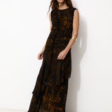 SAGEBRUSH | Black Printed Dress in Italian Fabric
